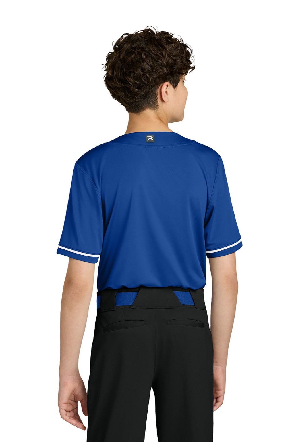 Richardson RY7910 Youth Select 2 Button Baseball Jersey Royal Blue Model Back