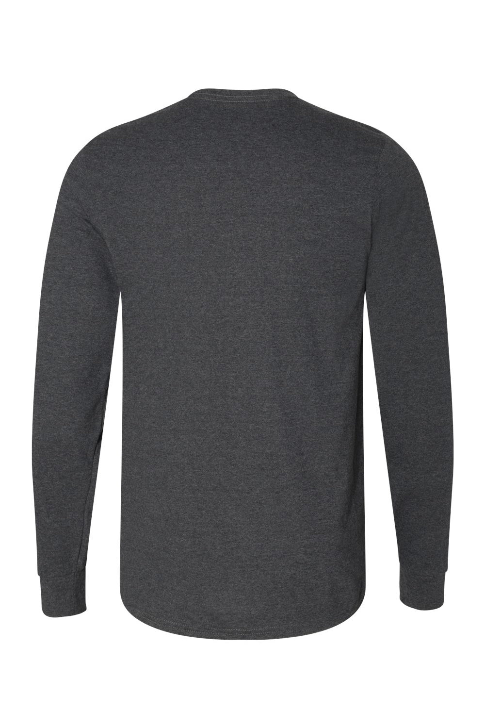 Russell Athletic 64LTTM Mens Dri-Power Moisture Wicking Performance Long Sleeve Crewneck T-Shirt Heather Black Flat Back