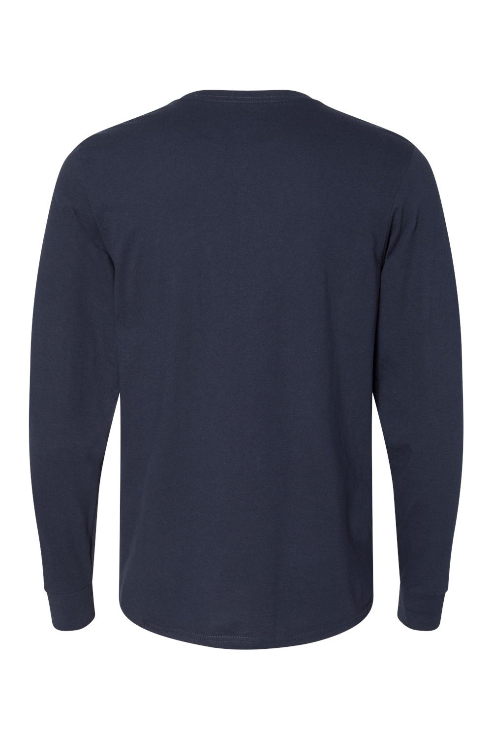 Russell Athletic 64LTTM Mens Dri-Power Moisture Wicking Performance Long Sleeve Crewneck T-Shirt Navy Blue Flat Back