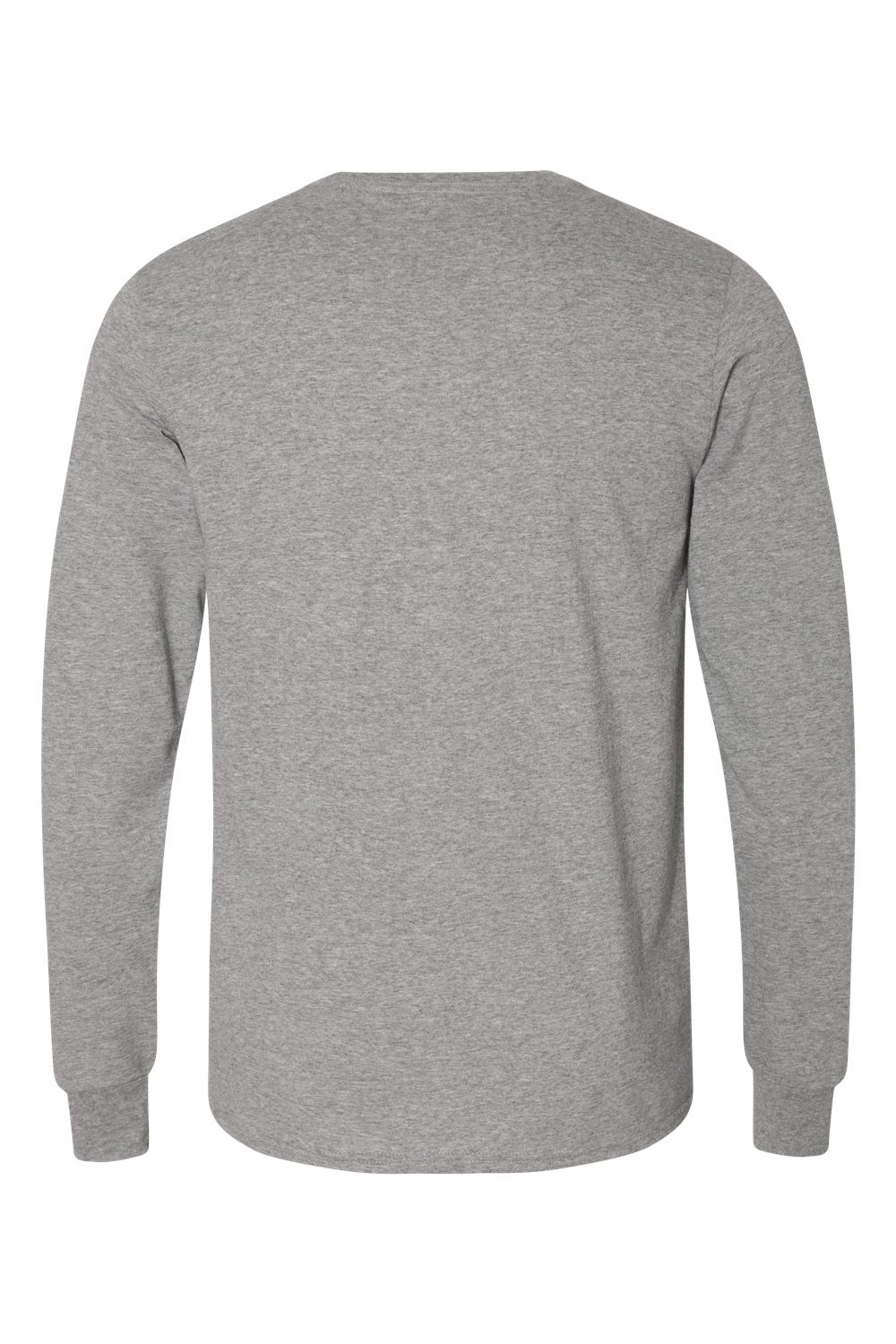 Russell Athletic 64LTTM Mens Dri-Power Moisture Wicking Performance Long Sleeve Crewneck T-Shirt Oxford Grey Flat Back