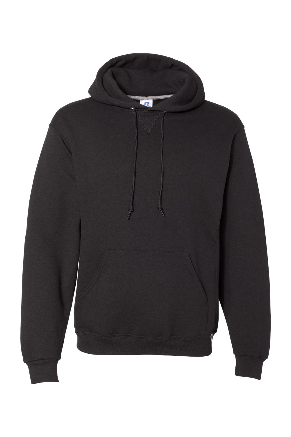 Russell Athletic 695HBM Mens Dri-Power Moisture Wicking Hooded Sweatshirt Hoodie w/ Pouch Pocket Black Flat Front