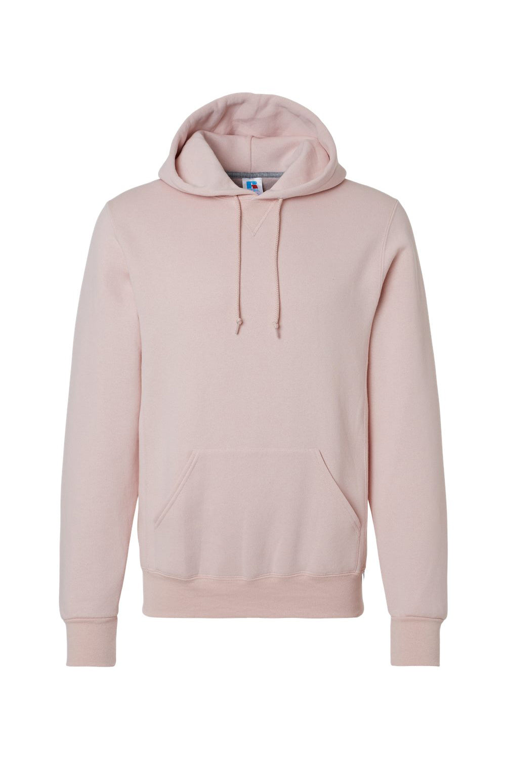 Russell Athletic 695HBM Mens Dri-Power Moisture Wicking Hooded Sweatshirt Hoodie w/ Pouch Pocket Blush Pink Flat Front