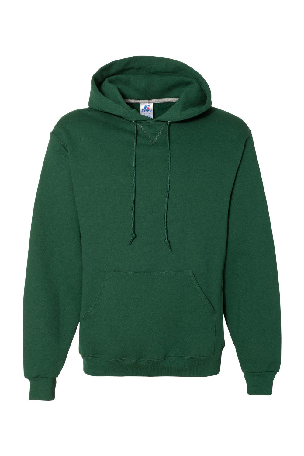 Russell Athletic 695HBM Mens Dri-Power Moisture Wicking Hooded Sweatshirt Hoodie w/ Pouch Pocket Dark Green Flat Front