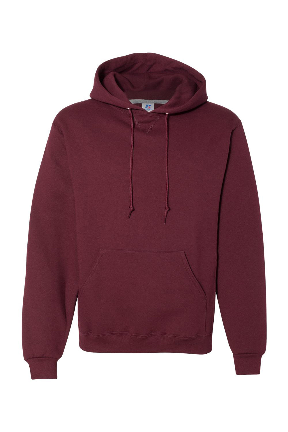 Russell Athletic 695HBM Mens Dri-Power Moisture Wicking Hooded Sweatshirt Hoodie w/ Pouch Pocket Maroon Flat Front