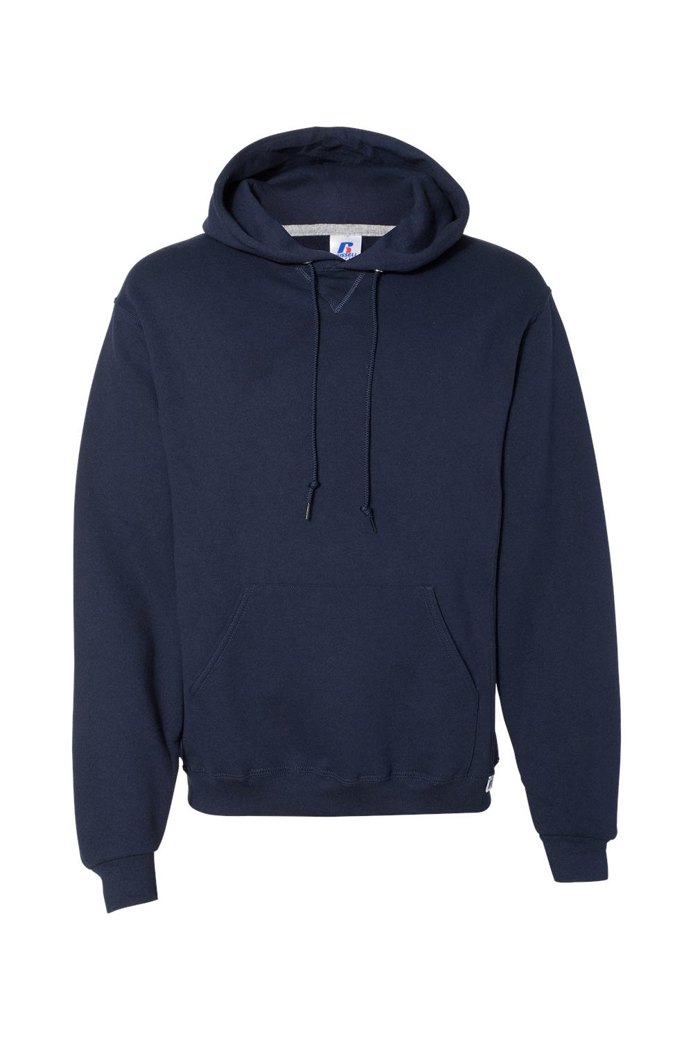 Russell Athletic 695HBM Mens Dri-Power Moisture Wicking Hooded Sweatshirt Hoodie w/ Pouch Pocket Navy Blue Flat Front