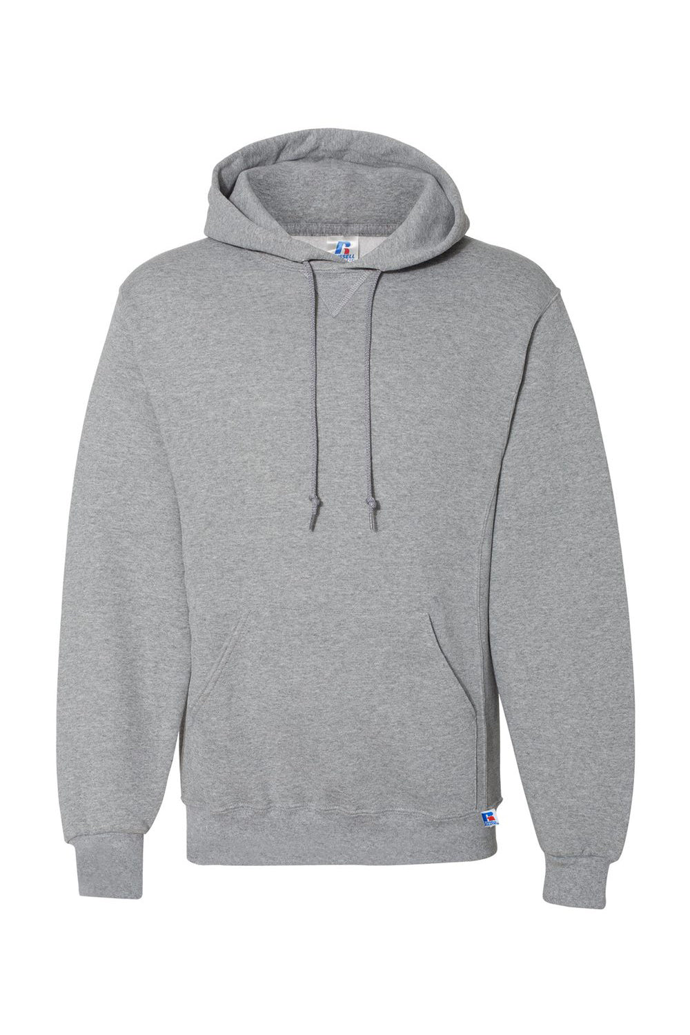 Russell Athletic 695HBM Mens Dri-Power Moisture Wicking Hooded Sweatshirt Hoodie w/ Pouch Pocket Oxford Grey Flat Front