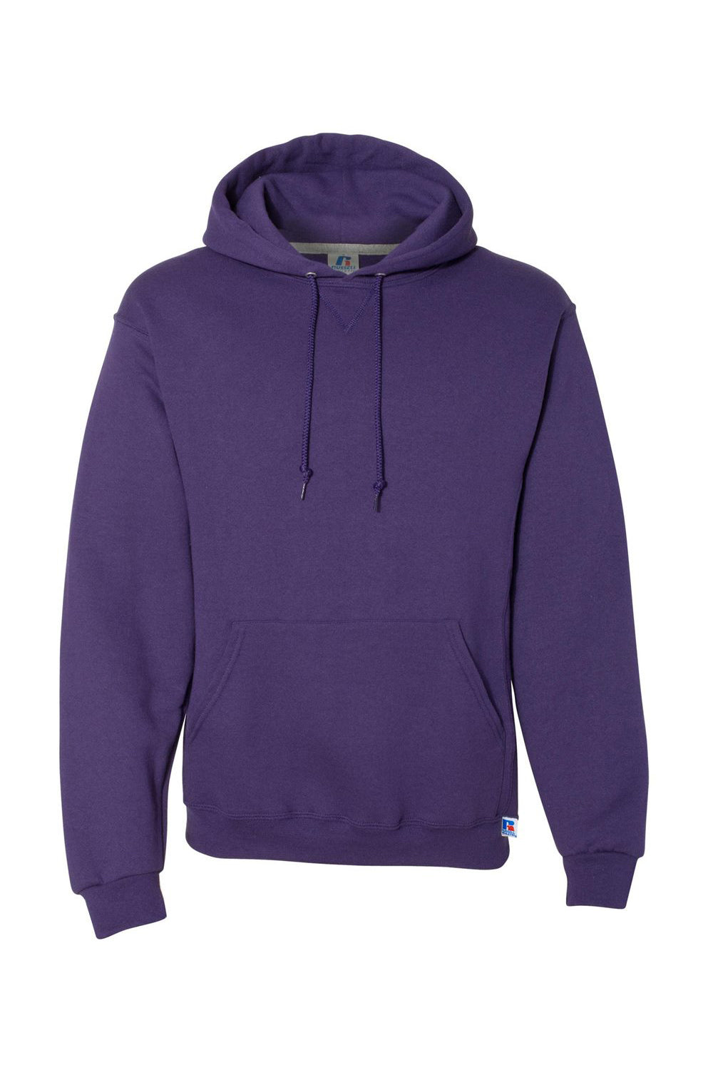 Russell Athletic 695HBM Mens Dri-Power Moisture Wicking Hooded Sweatshirt Hoodie w/ Pouch Pocket Purple Flat Front