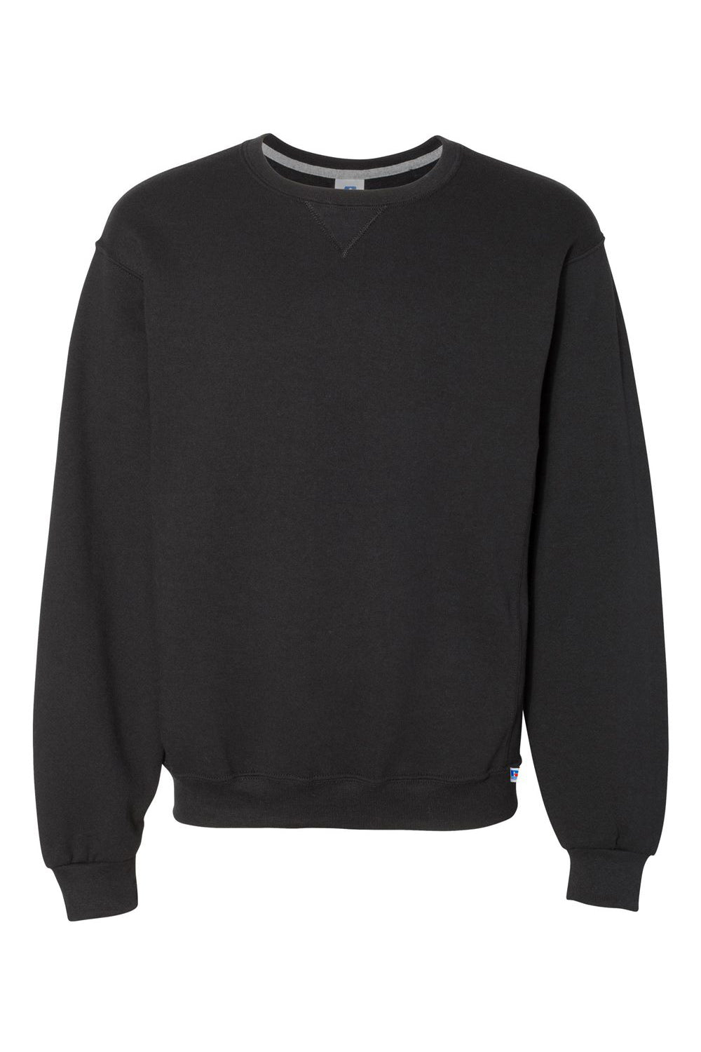 Russell Athletic 698HBM Mens Dri-Power Moisture Wicking Crewneck Sweatshirt Black Flat Front