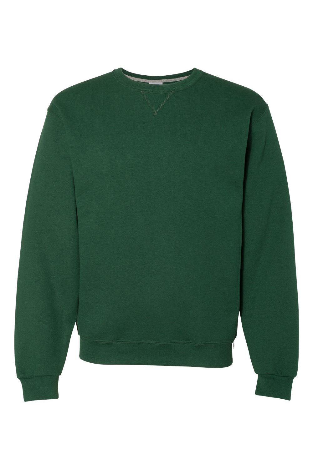 Russell Athletic 698HBM Mens Dri-Power Moisture Wicking Crewneck Sweatshirt Dark Green Flat Front