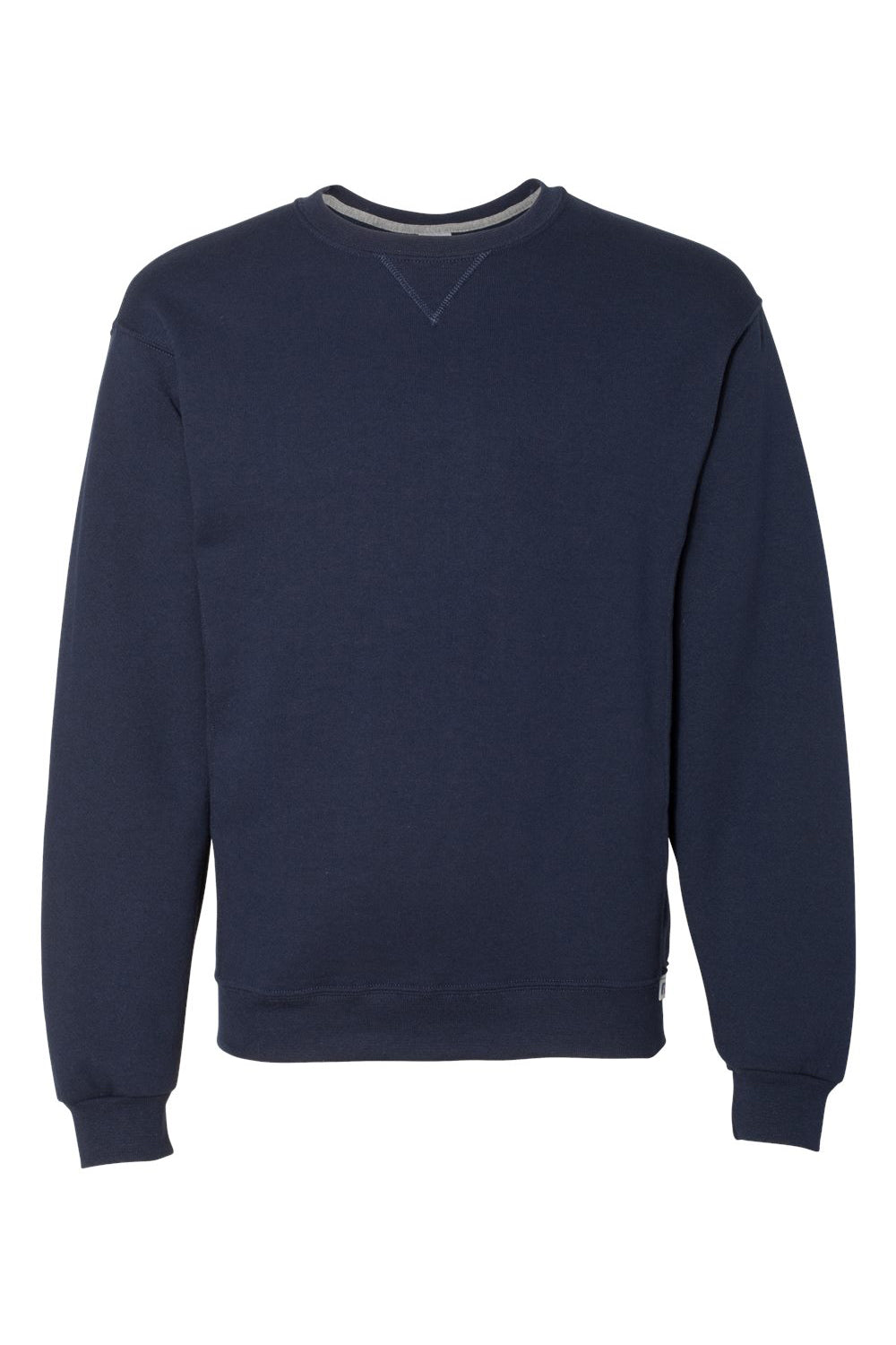 Russell Athletic 698HBM Mens Dri-Power Moisture Wicking Crewneck Sweatshirt Navy Blue Flat Front