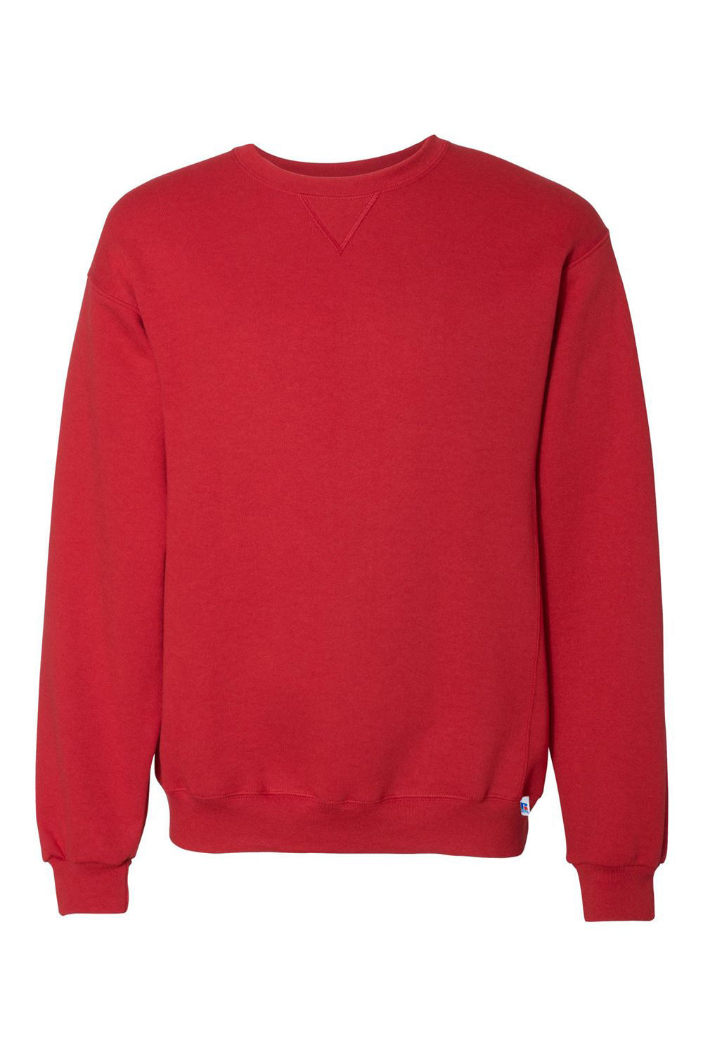 Russell Athletic 698HBM Mens Dri-Power Moisture Wicking Crewneck Sweatshirt True Red Flat Front