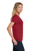 Hanes S04V Womens Perfect-T Short Sleeve V-Neck T-Shirt Deep Red Model Side