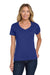 Hanes S04V Womens Perfect-T Short Sleeve V-Neck T-Shirt Deep Royal Blue Model Front