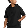 Champion Mens Reverse Weave Short Sleeve Hooded Sweatshirt Hoodie W/ Pouch Pocket - Black