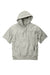 Champion S101SS Mens Reverse Weave Short Sleeve Hooded Sweatshirt Hoodie W/ Pouch Pocket Oxford Grey Flat Front