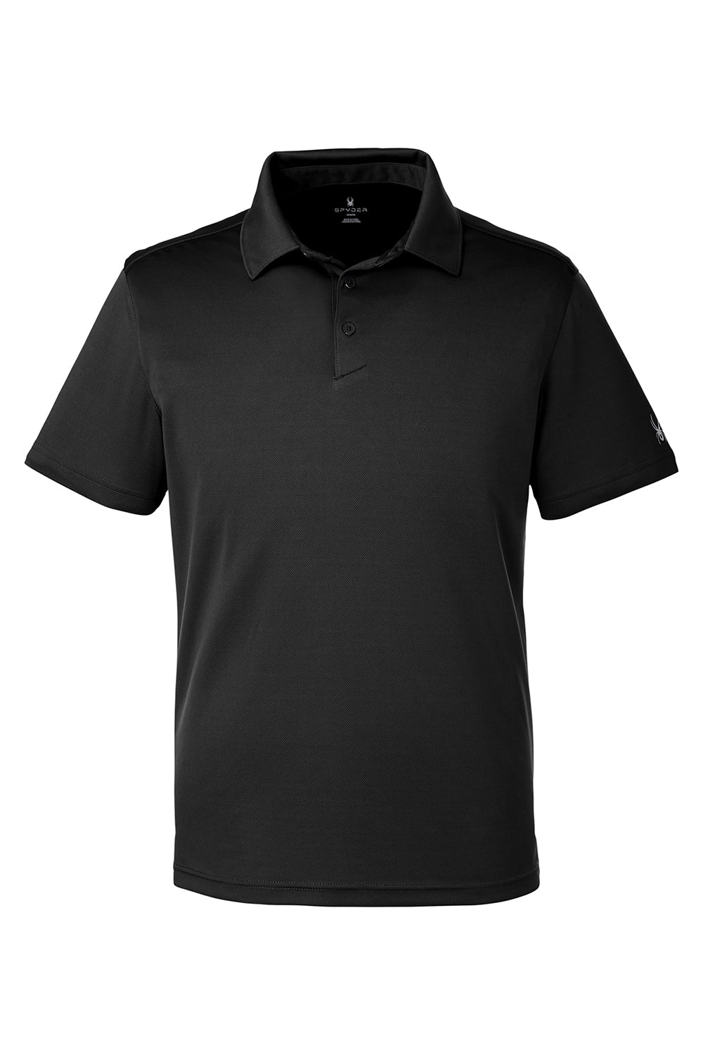 Spyder S16532 Mens Freestyle Short Sleeve Polo Shirt Black Flat Front