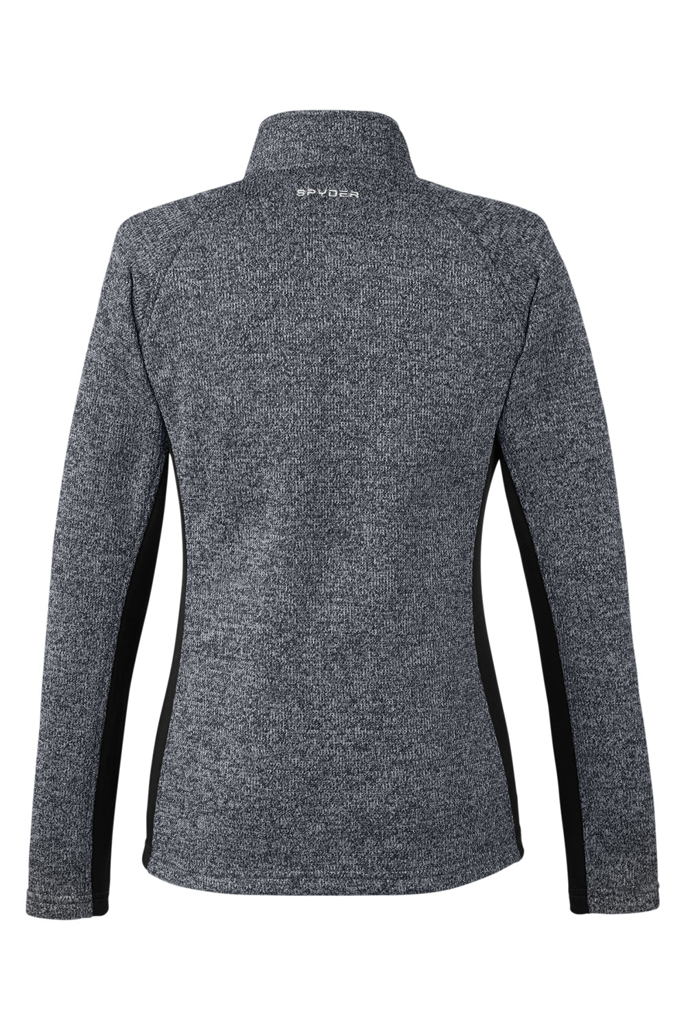 Spyder S16562 Womens Constant 1/4 Zip Sweater Heather Black Flat Back