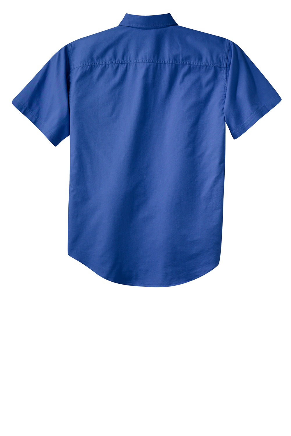 Port Authority S500T Mens Short Sleeve Button Down Shirt w/ Pocket Faded Blue Flat Back