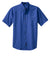 Port Authority S500T Mens Short Sleeve Button Down Shirt w/ Pocket Faded Blue Flat Front