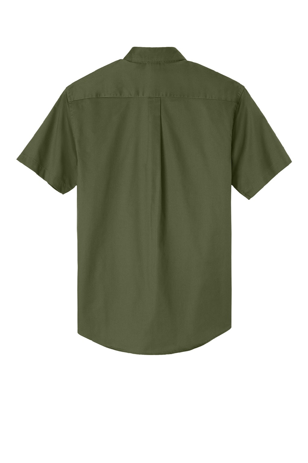 Port Authority S508/TLS508 Mens Easy Care Wrinkle Resistant Short Sleeve Button Down Shirt w/ Pocket Clover Green Flat Back