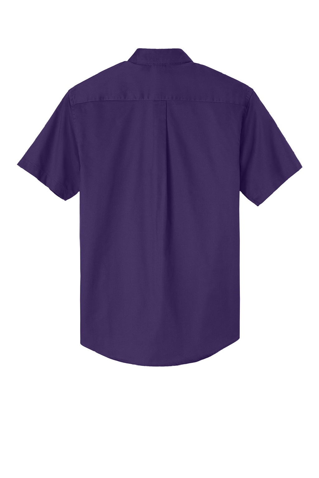 Port Authority S508/TLS508 Mens Easy Care Wrinkle Resistant Short Sleeve Button Down Shirt w/ Pocket Purple/Light Stone Flat Back