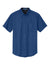 Port Authority S508/TLS508 Mens Easy Care Wrinkle Resistant Short Sleeve Button Down Shirt w/ Pocket Royal Blue/Navy Blue Flat Front