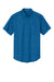 Port Authority S508/TLS508 Mens Easy Care Wrinkle Resistant Short Sleeve Button Down Shirt w/ Pocket Strong Blue Flat Front