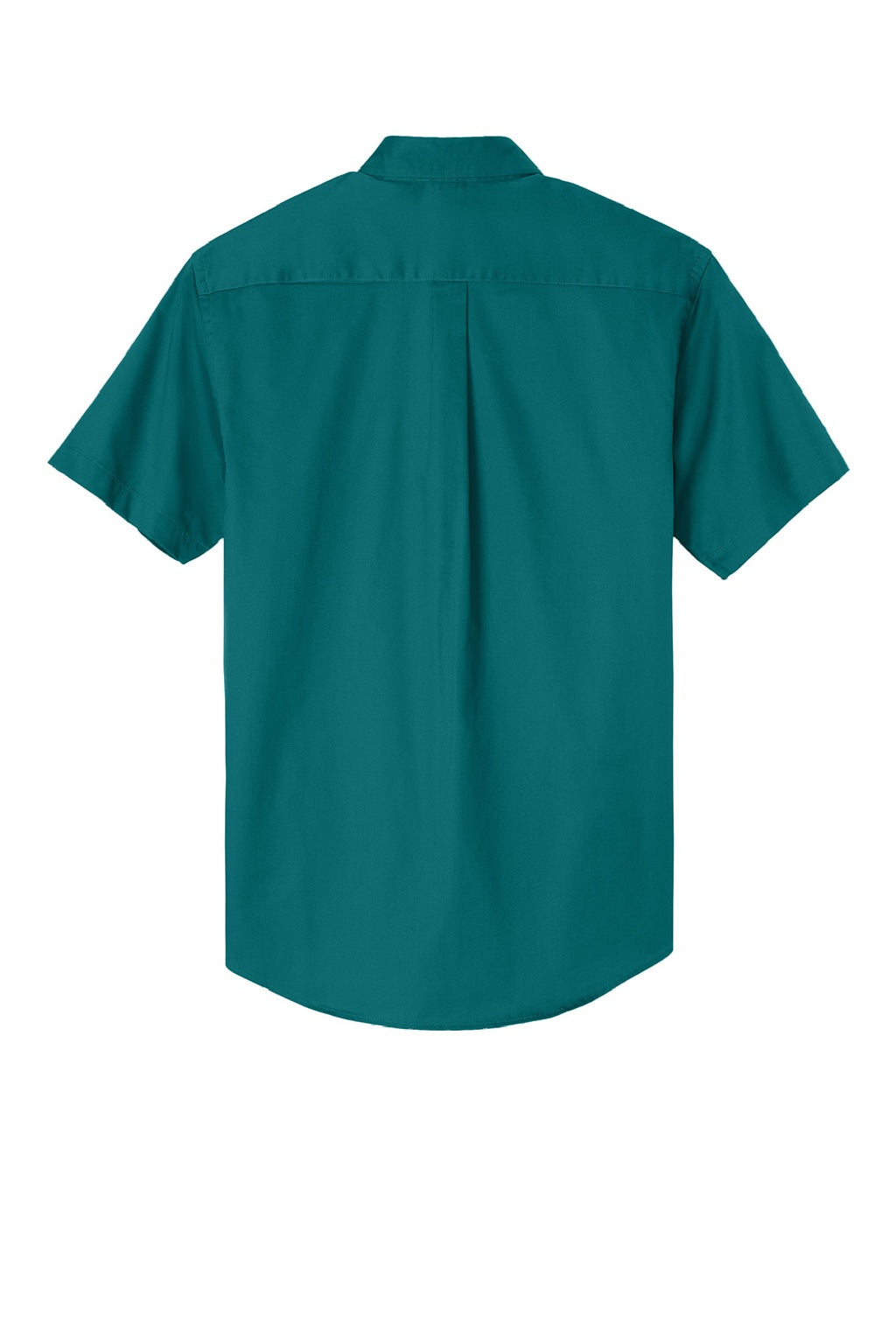 Port Authority S508/TLS508 Mens Easy Care Wrinkle Resistant Short Sleeve Button Down Shirt w/ Pocket Teal Green Flat Back