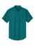 Port Authority S508/TLS508 Mens Easy Care Wrinkle Resistant Short Sleeve Button Down Shirt w/ Pocket Teal Green Flat Front