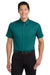 Port Authority S508/TLS508 Mens Easy Care Wrinkle Resistant Short Sleeve Button Down Shirt w/ Pocket Teal Green Model Front
