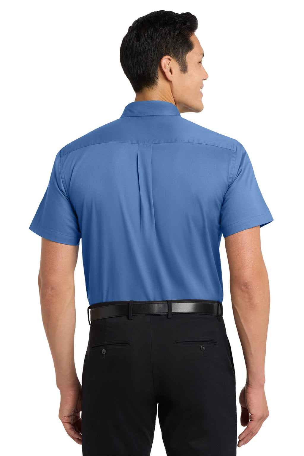 Port Authority S508/TLS508 Mens Easy Care Wrinkle Resistant Short Sleeve Button Down Shirt w/ Pocket Ultramarine Blue Model Back