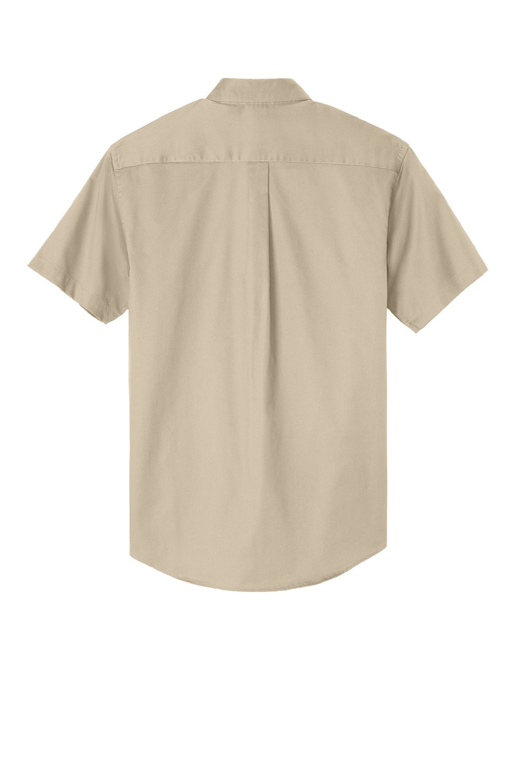 Port Authority S508/TLS508 Mens Easy Care Wrinkle Resistant Short Sleeve Button Down Shirt w/ Pocket Stone Brown Flat Back