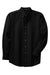 Port Authority S600T/TLS600T Mens Long Sleeve Button Down Shirt w/ Pocket Black Flat Front