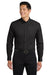 Port Authority S608/TLS608/S608ES Mens Easy Care Wrinkle Resistant Long Sleeve Button Down Shirt w/ Pocket Black/Light Stone Model Front