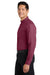 Port Authority S608/TLS608/S608ES Mens Easy Care Wrinkle Resistant Long Sleeve Button Down Shirt w/ Pocket Burgundy/Light Stone Model Side