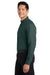 Port Authority S608/TLS608/S608ES Mens Easy Care Wrinkle Resistant Long Sleeve Button Down Shirt w/ Pocket Dark Green/Navy Blue Model Side