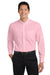 Port Authority S608/TLS608/S608ES Mens Easy Care Wrinkle Resistant Long Sleeve Button Down Shirt w/ Pocket Light Pink Model Front