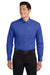 Port Authority S608/TLS608/S608ES Mens Easy Care Wrinkle Resistant Long Sleeve Button Down Shirt w/ Pocket Royal Blue/Classic Navy Blue Model Front