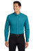 Port Authority S608/TLS608/S608ES Mens Easy Care Wrinkle Resistant Long Sleeve Button Down Shirt w/ Pocket Teal Green Model Front