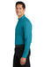 Port Authority S608/TLS608/S608ES Mens Easy Care Wrinkle Resistant Long Sleeve Button Down Shirt w/ Pocket Teal Green Model Side
