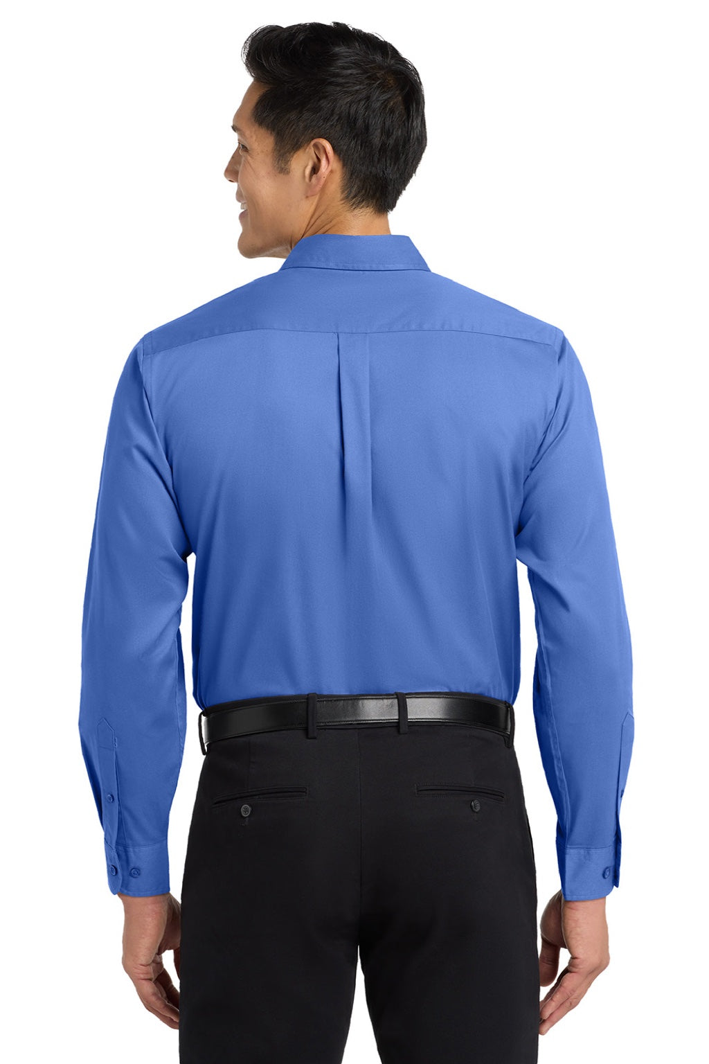 Port Authority S608/TLS608/S608ES Mens Easy Care Wrinkle Resistant Long Sleeve Button Down Shirt w/ Pocket Ultramarine Blue Model Back