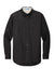 Port Authority S608/TLS608/S608ES Mens Easy Care Wrinkle Resistant Long Sleeve Button Down Shirt w/ Pocket Black/Light Stone Flat Front