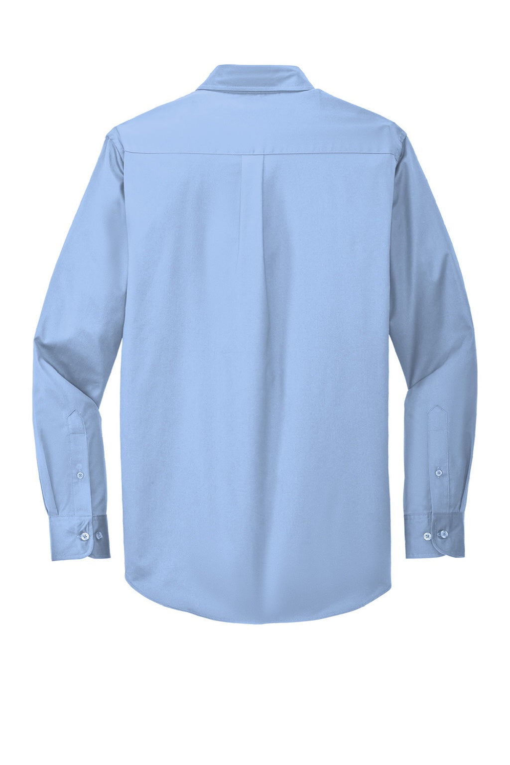 Port Authority S608/TLS608/S608ES Mens Easy Care Wrinkle Resistant Long Sleeve Button Down Shirt w/ Pocket Light Blue/Light Stone Flat Back