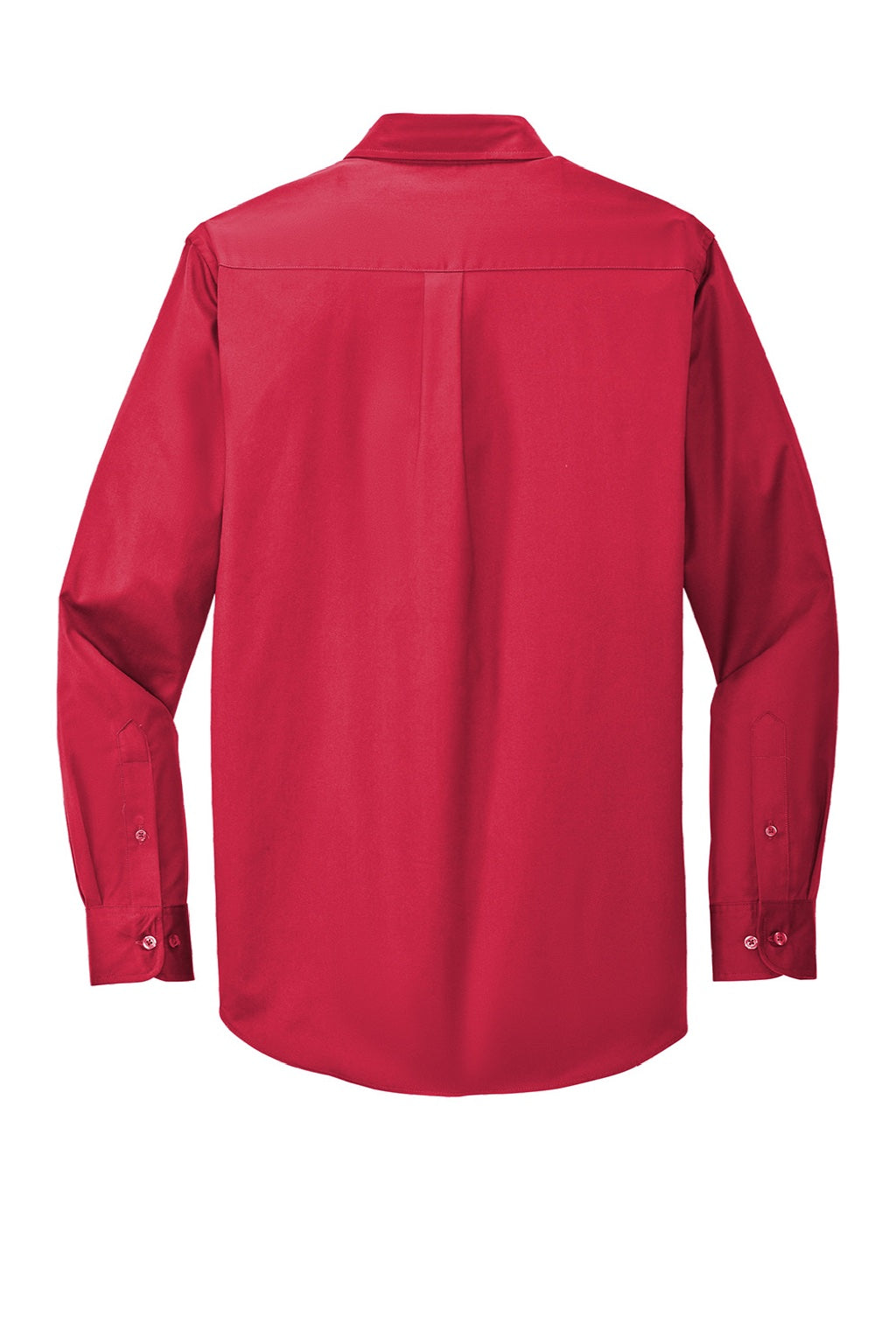 Port Authority S608/TLS608/S608ES Mens Easy Care Wrinkle Resistant Long Sleeve Button Down Shirt w/ Pocket Red/Light Stone Flat Back