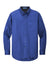 Port Authority S608/TLS608/S608ES Mens Easy Care Wrinkle Resistant Long Sleeve Button Down Shirt w/ Pocket Royal Blue/Classic Navy Blue Flat Front