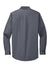 Port Authority S608/TLS608/S608ES Mens Easy Care Wrinkle Resistant Long Sleeve Button Down Shirt w/ Pocket Steel Grey/Light Stone Flat Back
