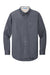 Port Authority S608/TLS608/S608ES Mens Easy Care Wrinkle Resistant Long Sleeve Button Down Shirt w/ Pocket Steel Grey/Light Stone Flat Front