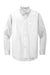 Port Authority S608/TLS608/S608ES Mens Easy Care Wrinkle Resistant Long Sleeve Button Down Shirt w/ Pocket White/Light Stone Flat Front