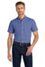 Port Authority S659 Mens SuperPro Oxford Wrinkle Resistant Short Sleeve Button Down Shirt w/ Pocket Navy Blue Model Front