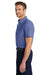 Port Authority S659 Mens SuperPro Oxford Wrinkle Resistant Short Sleeve Button Down Shirt w/ Pocket Navy Blue Model Side